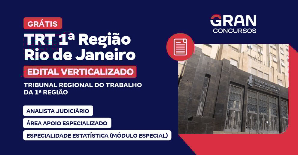 [Edital Verticalizado] TRT 1ª Região (RJ)  - Analista Judiciário - Área Apoio Especializado - Especialidade Estatística (Módulo Especial)