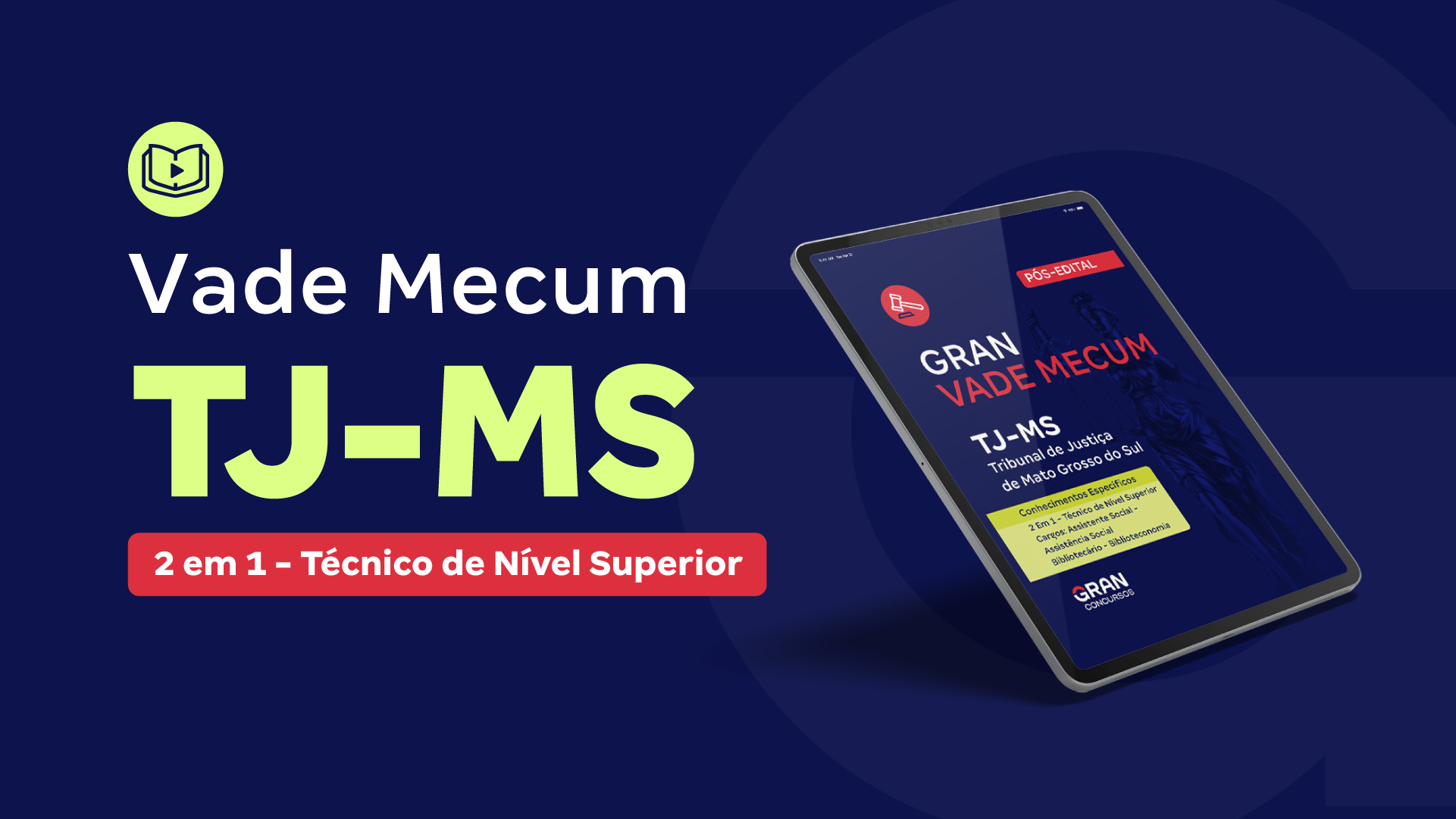 Gran Vade Mecum - TJ MS - 2 Em 1 - Técnico de Nível Superior - Conhecimentos Específicos - Cargos: Assistente Social - Assistência Social, Bibliotecário - Biblioteconomia - Pós-Edital