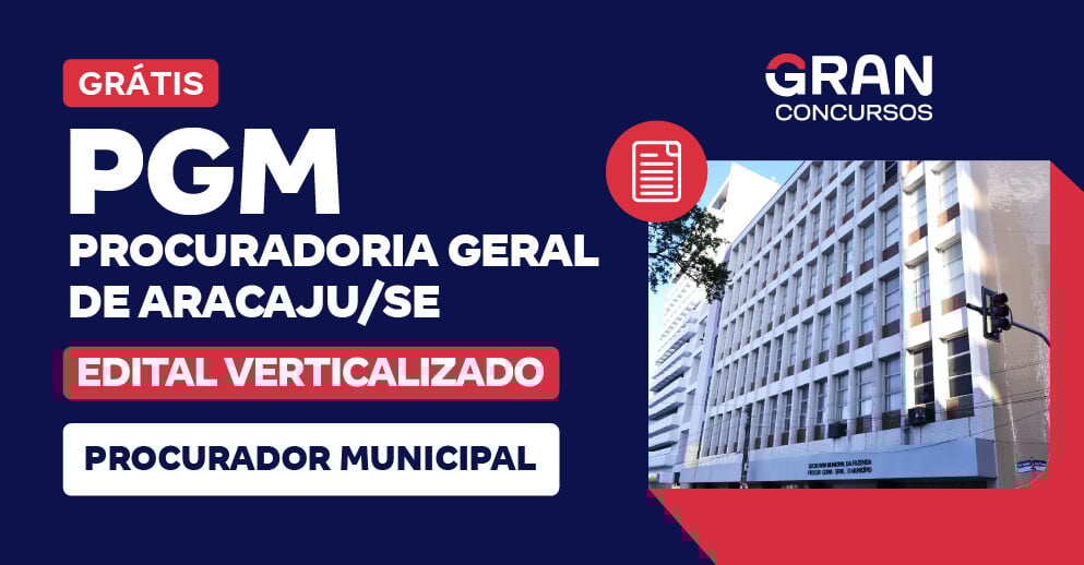 EDITAL VERTICALIZADO - PGM de Aracaju-SE - Procurador Municipal_Landing 1 992x517