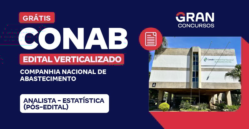 Edital Verticalizado CONAB - Analista - Estatística (Pós-edital)