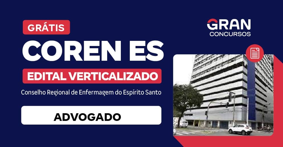 Edital Verticalizado - COREN ES - Advogado - Pós-Edital