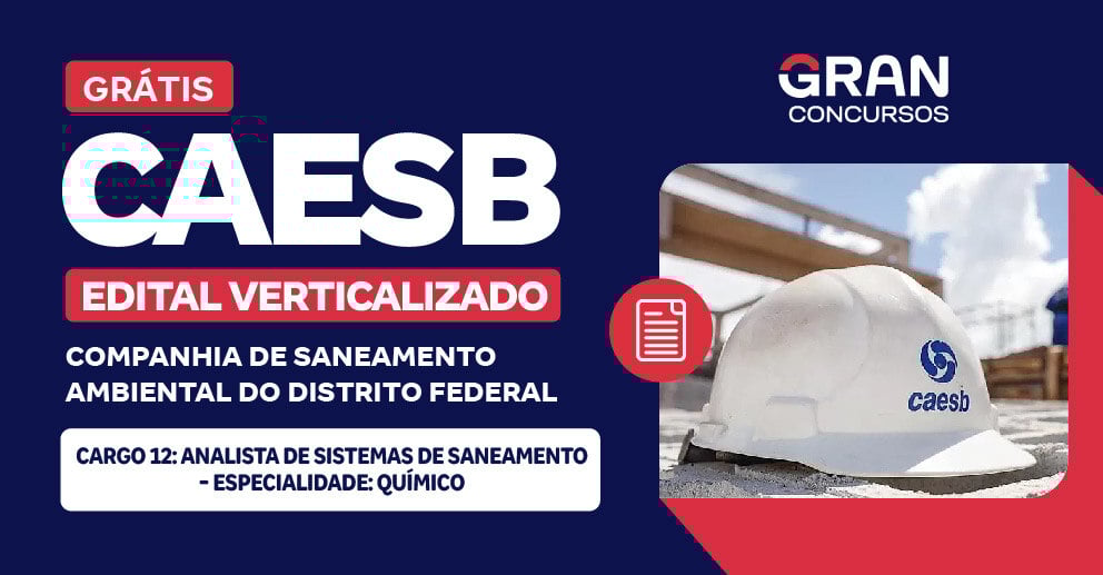 CAESB - Cargo 12: Analista de Sistemas de Saneamento - Especialidade: Químico